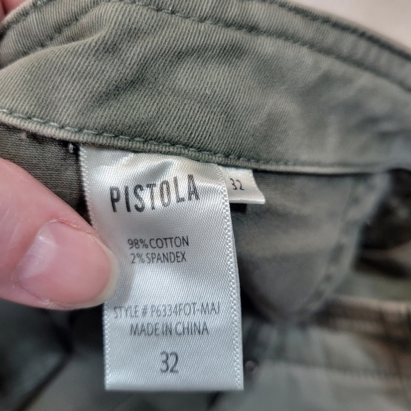 Pistola Lace Up Ankle Army Green Cargo Crops Pants - Picture 4 of 10